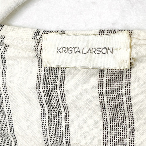Krista Larson Lagenlook Oversized Long Sleeve Angular Striped Billowy Cardigan - Picture 6 of 6